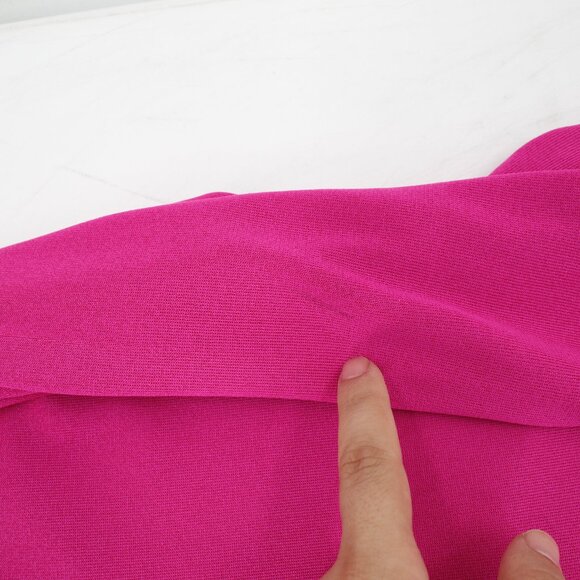 misook Cardigan Women's Large pink One Button jewel Jacket black trim acrylic - Picture 6 of 12